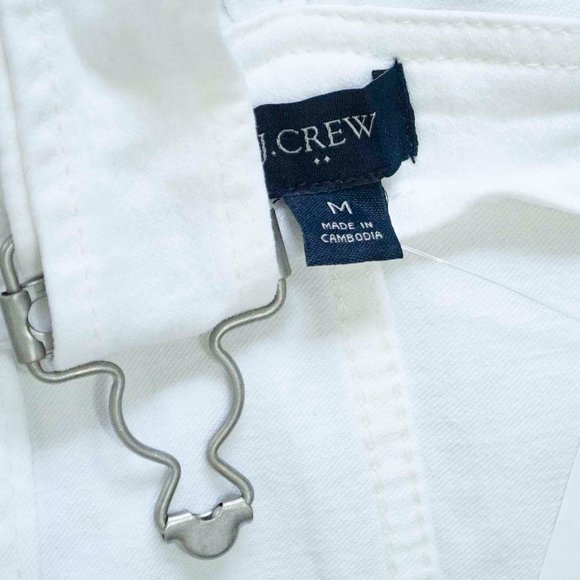 NWT J. Crew Denim Cutoff Overalls in White size M - Picture 5 of 9